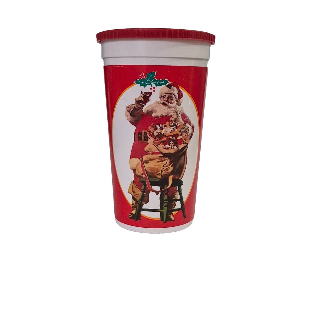 Vintage Coca Cola Hardee's Promo Cup 1994 With Lid Santa 90s Christmas